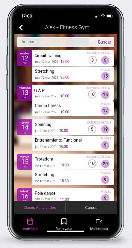 BookyWay Calendario app fitness